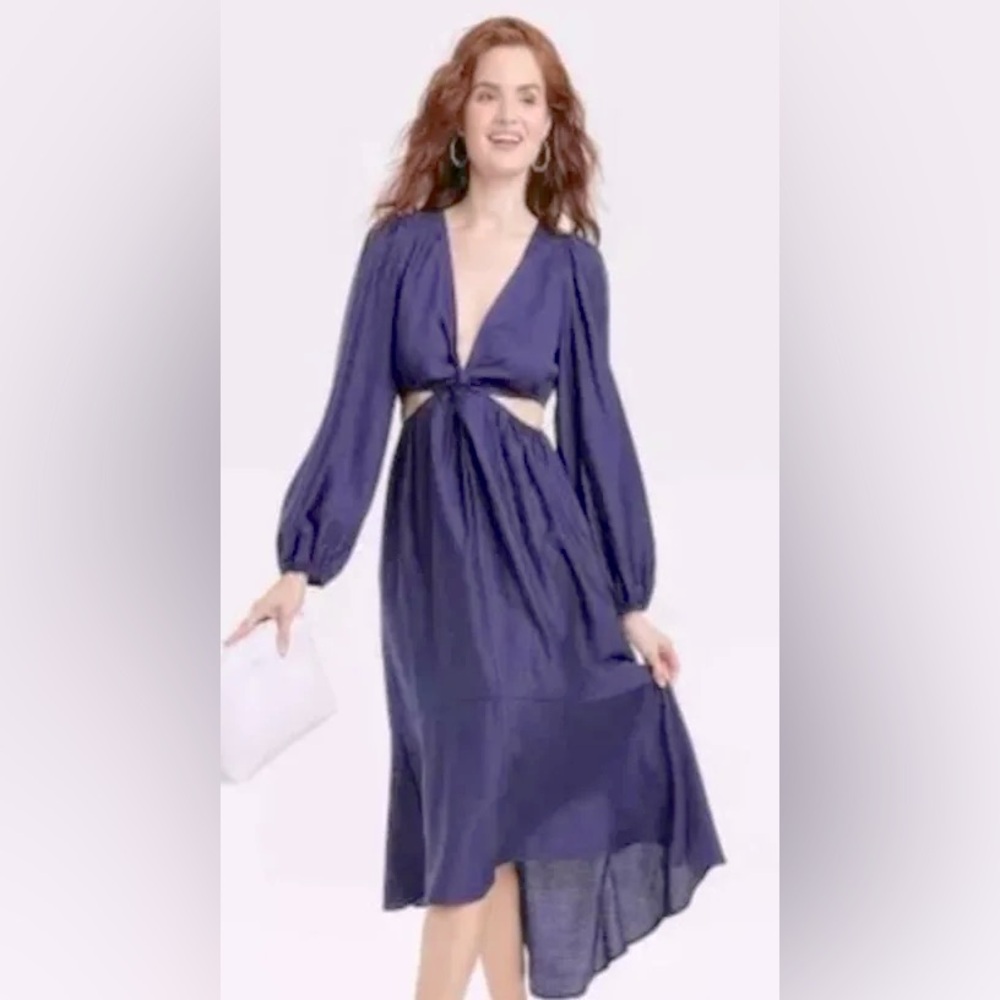 Med NWT A New Day Navy Dress with Cutout Detail